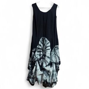 Cute Options Y2K Tie Dye Cotton Tie Up Skirt Maxi Dress Size: L
